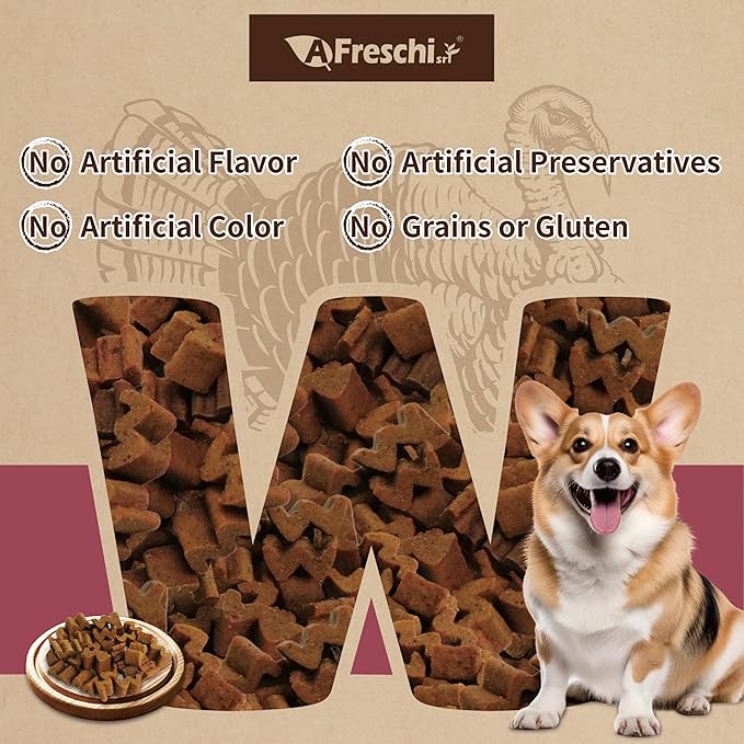 Afreschi Air-Dried Dog Food Turkey & Salmon Recipe 1 lb, All-Natural, Complete & Balanced, Grain-Free, High-Protein, Limited Ingredients