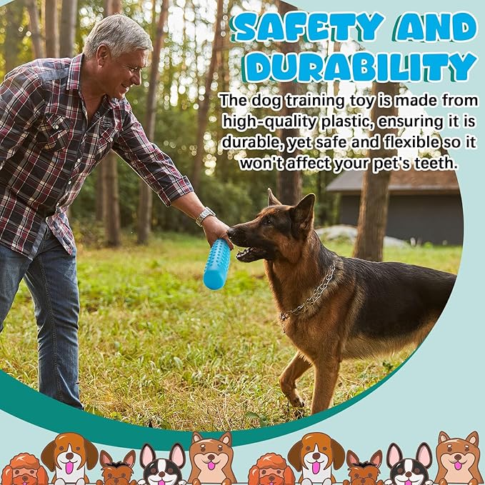 4 Pcs Dog Float Bumper Toy Training Bumper, Water Toys Dummy Outdoor 11 x 2 Inch Puppy Lightweight for Float on The Water Pool Fetch for Small, Medium, Large Dogs(Blue)