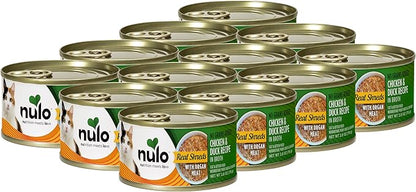 Nulo Real Shreds with Organ Meat Wet Canned Cat Food, Chicken & Duck, 2.8 Ounce, 12 Cans
