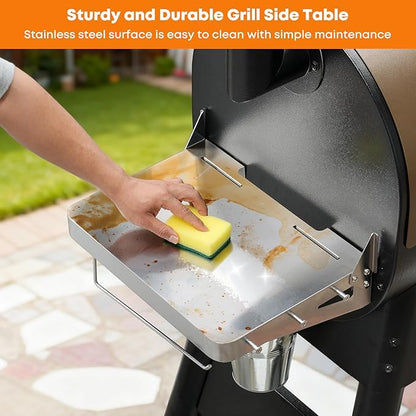 Stanbroil Stainless Grill Side Shelf, Fits Traeger Pro 22, Pro 34, Pro 575, Pro 780, Grill Accessories to Add Storage Space