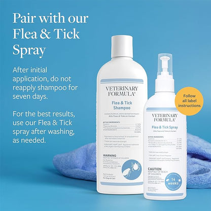 Veterinary Formula Flea and Tick Shampoo for Dogs and Cats, 16 oz