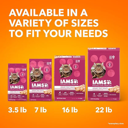 IAMS Proactive Health Adult Urinary Tract Healthy Dry Cat Food with Chicken, 22 lb. Bag