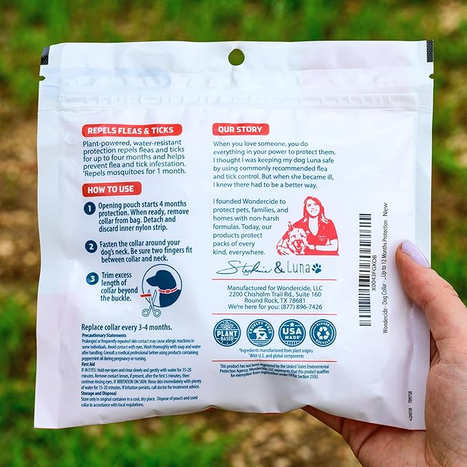 Wondercide - Dog Collar - Flea, Tick, Mosquito Repellent for Dogs with Natural Essential Oils - Small Medium 3PK - Up to 12 Months Protection