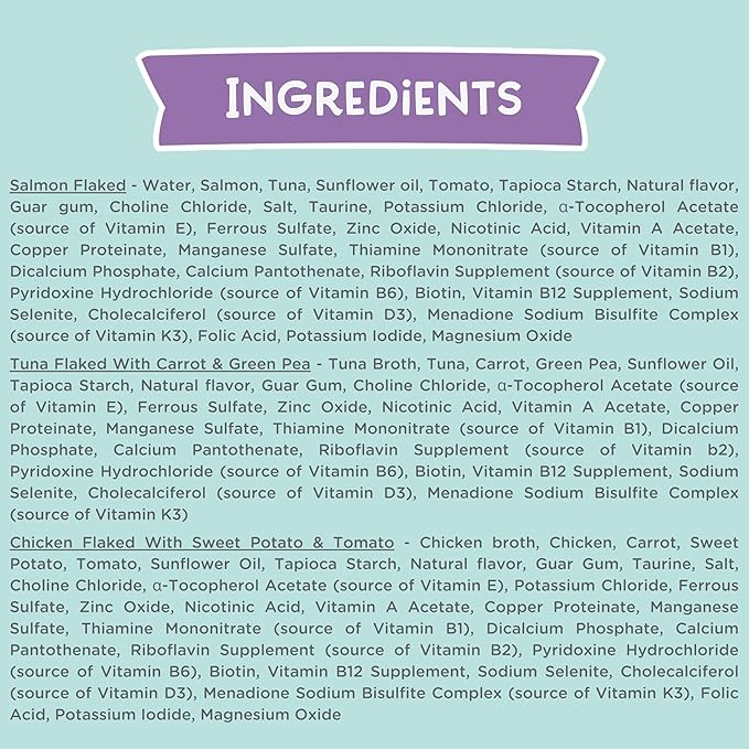 LOVE, NALA - Natural Adult Cat Wet Food - FLAKED Variety Pack - Salmon, Tuna, Chicken - Grain Free, Non-GMO, Lean Protein, Omega 3, Digestive Fiber Blend, Added Minerals & Vitamins - 12 Pack