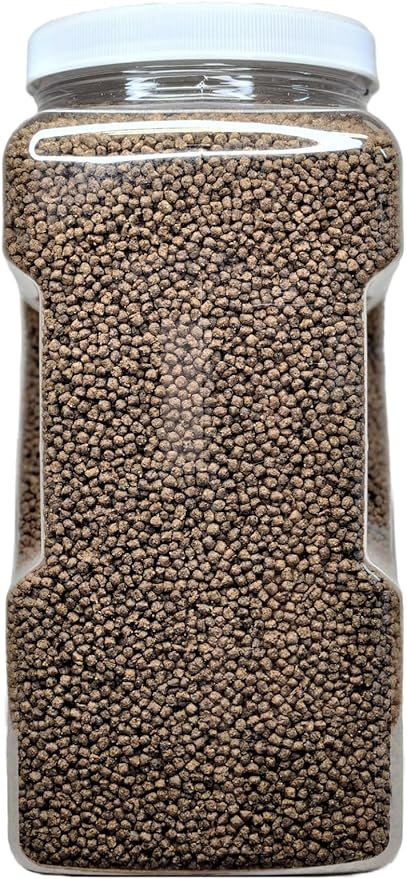 Aquatic Foods Inc. Cichlid Pellets, 45% Protein Floating 3.5mm (9/64") Pellets for Discus,Oscars, Central American, South American Cichlids…4-lb Lg Jar