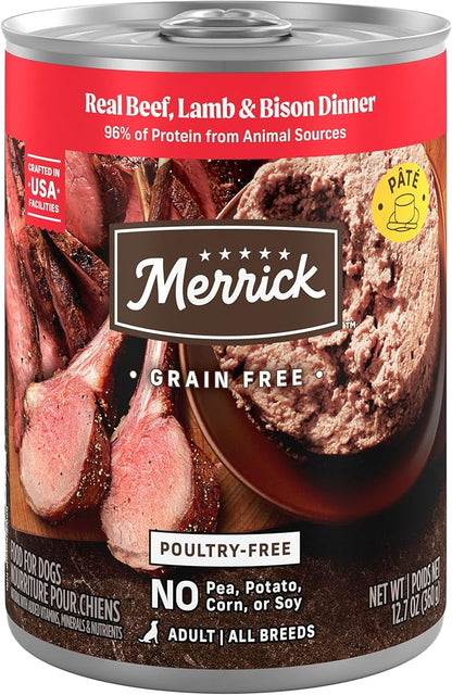 [Merrick] Real Beef Lamb And Bison - 12.7 oz (Pack of 12)