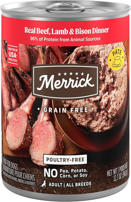 [Merrick] Real Beef Lamb And Bison - 12.7 oz (Pack of 12)