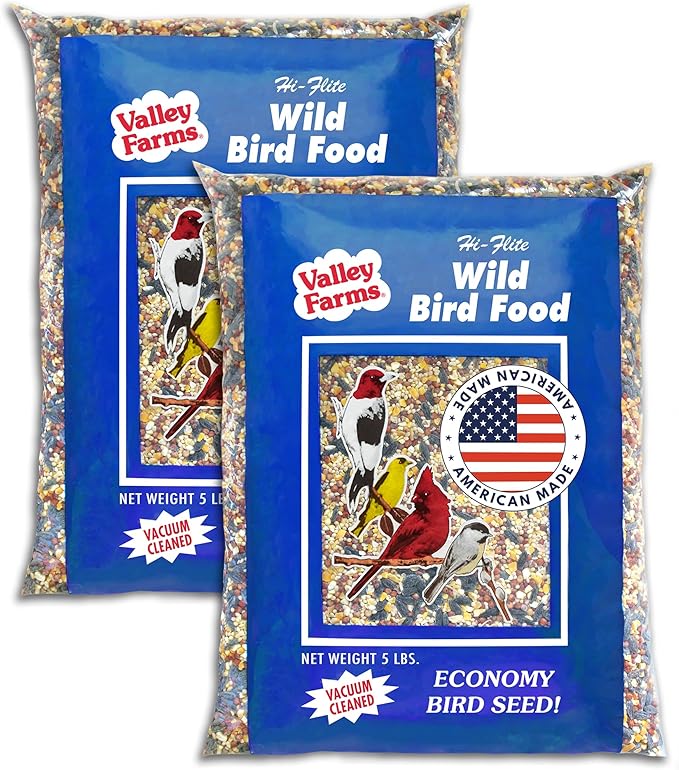 Valley Farms Hi-Flite Wild Bird Food - Best Seed Value for All Species of Birds for Outside Bird Feeders (5 Pound (Pack of 2))