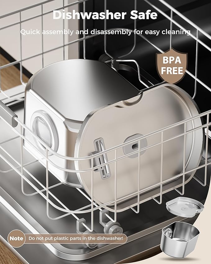 Cat Water Fountain Stainless Steel - Pet Drinking Fountain for Cats Indoor - 2.2L/74oz Automatic Water Dispenser with Watering Level Window (4 Filters)