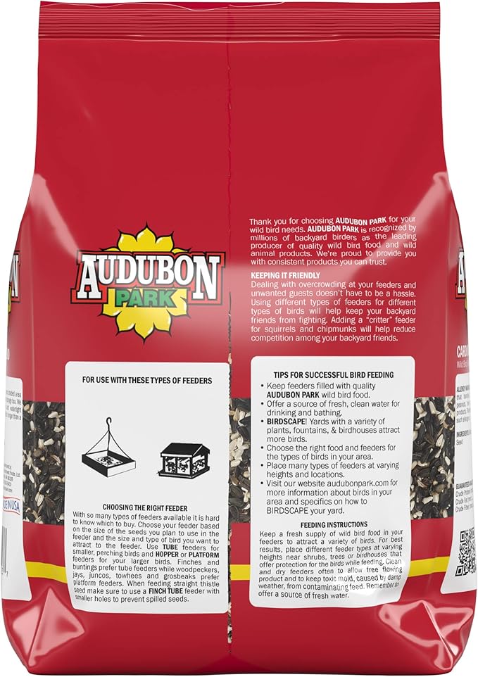Audubon Park Cardinal Blend Wild Bird Food, Cardinal Bird Seed for Outside Feeders, 4-Pound Bag