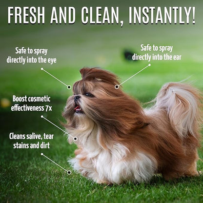 Tauro Pro Line 6in1 Natural Tear Stain Remover for Dogs - Alkaline Water Spray for Eyes, Ears & Coat, Safe for Cat, Puppy & Other Pet (Pure Mist - 8.5 Fl Oz)