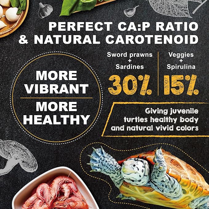 Ultra Fresh Floating Juvenile Turtle Food, All Natural Ingredients, Wild Sword Prawn, w/Deodorizing Probiotics, Juvenile Turtle Deodorizing Nutri Stick 1.6 oz