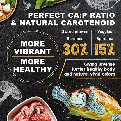 Ultra Fresh Floating Juvenile Turtle Food, All Natural Ingredients, Wild Sword Prawn, w/Deodorizing Probiotics, Juvenile Turtle Deodorizing Nutri Stick 1.6 oz