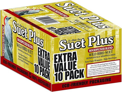 Woodpecker Bird Suet 10 Pack of 11 oz. Bird Suet Cakes