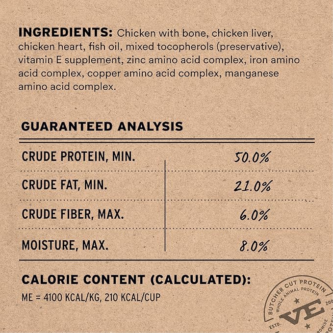 Vital Essentials Freeze-Dried Raw Chicken Meal or Mixer Dog Food Crunchy Mini Nibs, 5.5 oz