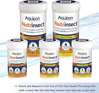 Aqueon Nutrinsect Fish-Free Fish Food, Goldfish Pellets, 1.76 oz