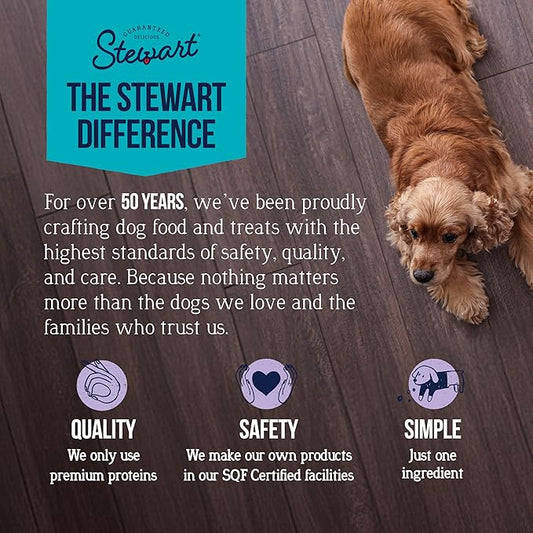 Stewart Single Ingredient Freeze Dried Raw Dog Treats, Venison Liver, 3 Ounce, Approx. 50 Pieces per Resealable Pouch, Training Treats or Meal Topper, High Protein, Grain-Free, Gluten-Free