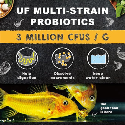 Ultra Fresh Bottom Feeder Fish Food, Sword Prawns, Natural Protein, Balanced Diet, for Catfish, Corydoras, Loaches, Tropical Shrimp Pie 4.94 Ounces