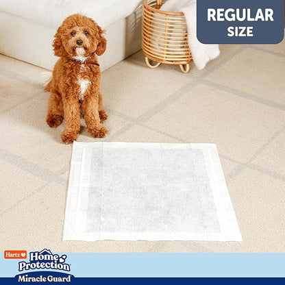 New! Hartz Home Protection Miracle Guard USA Made Dog Pads, Regular Size 50 Count, 3X Absorbency & 3X Longer use, Won't Leak and Odor Eliminating