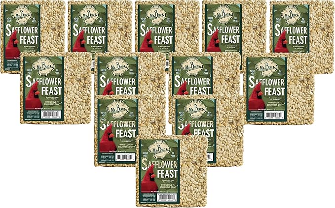 12-Pack of Mr. Bird Safflower Feast Small Wild Bird Seed Cake 8 oz.