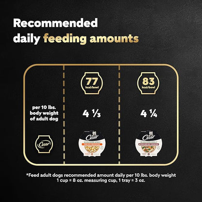 [Cesar] Beef, Chicken, Carrots, Barley & Green Beans Recipe and Chicken, Apple & Sweet Potato Recipe Variety Pack 3 oz (6 Count, Pack of 1)