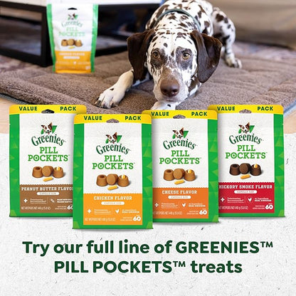 Greenies Pill Pockets for Dogs Large Size, Soft Dog Treats, Hickory Smoke Flavor, 15.8 oz. Pouch (60 Treats)