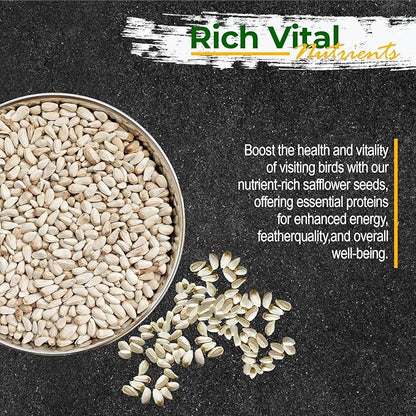 Wildlife Safflower Seed for Wildlife Bird Feeding, Non-GMO and USA Small Farm Grown, 50 lbs