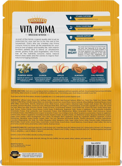 Sunseed Vita Prima Wholesome Nutrition Conure Food, 3 LBS, (Model: 59761)