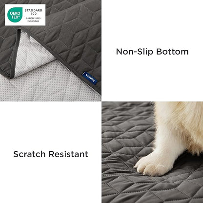 Bedsure 100% Waterproof Couch Cover for Dogs Washable - Non Slip Waterproof Blanket Large for Bed Sofa, Lightweight Furniture Protector Durable for Pet Puppy with Non-Slip Bottom, Dark Grey, 52x82IN