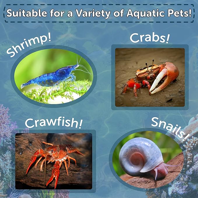 Aquatic Foods Inc. 3.5mm - 1/8" Micro Sinking Color Enhancing Wafers for Bottom Fish, Plecos, Catfish, Shrimp, Snails, Crabs, Call Tropical Fish, 4-Type Wafer & 12-Type Pellet Mix Included...5oz