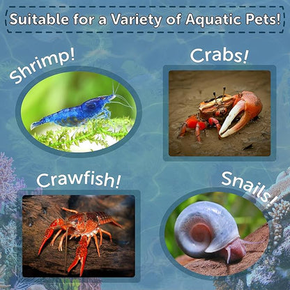 Aquatic Foods Inc. 3.5mm - 1/8" Micro Sinking Color Enhancing Wafers for Bottom Fish, Plecos, Catfish, Shrimp, Snails, Crabs, Call Tropical Fish, 4-Type Wafer & 12-Type Pellet Mix Included...5oz