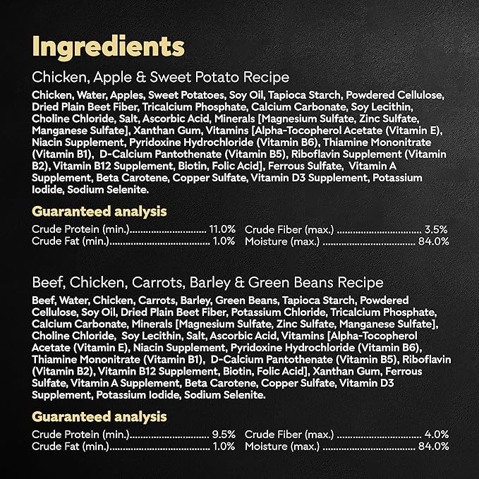 [Cesar] Beef, Chicken, Carrots, Barley & Green Beans Recipe and Chicken, Apple & Sweet Potato Recipe Variety Pack 3 oz (6 Count, Pack of 1)