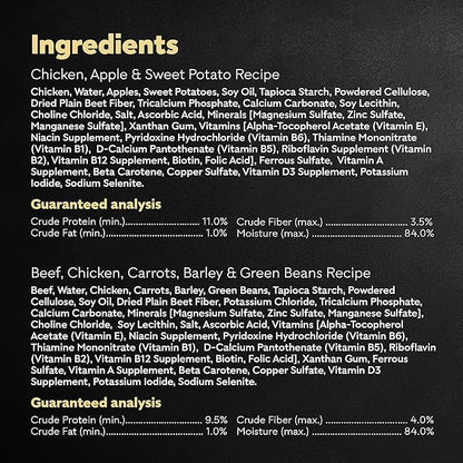 [Cesar] Beef, Chicken, Carrots, Barley & Green Beans Recipe and Chicken, Apple & Sweet Potato Recipe Variety Pack 3 oz (6 Count, Pack of 1)