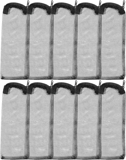 AQUANEAT 10pcs Aquarium Filter Media Bags, Fish Tank Coarse Mesh Bags with Plastic Zipper for Activated Carbon(3" x 8")