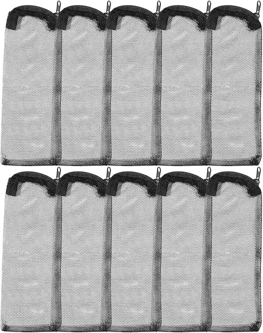 AQUANEAT 10pcs Aquarium Filter Media Bags, Fish Tank Coarse Mesh Bags with Plastic Zipper for Activated Carbon(3" x 8")