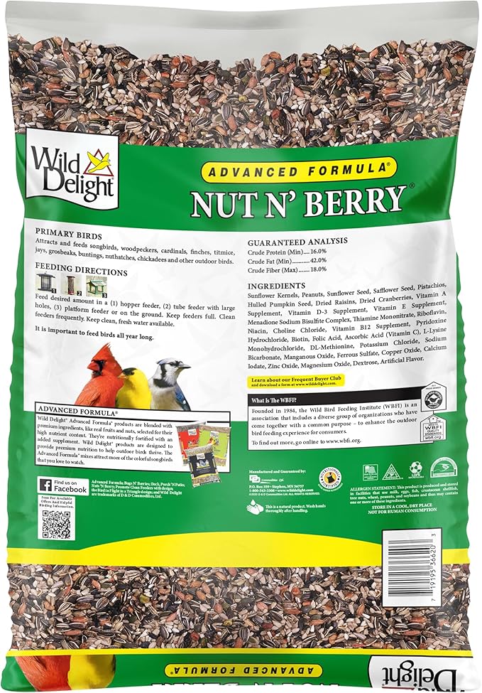 Wild Delight 366200 20-Pound Nut N-Berry Birdfood, 20 lb