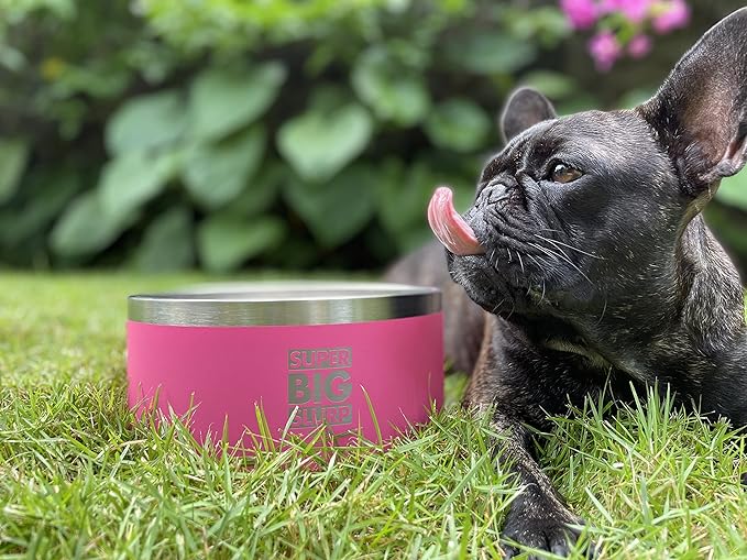 Tuff Pupper 100 oz Heavy Duty Insulated Stainless Steel Dog Bowl for Large Dogs, Non-Slip Base, Dishwasher Safe