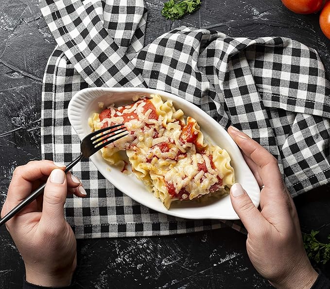 Au Gratin Baking Dishes, Ceramic, by Kook, for Casseroles, Lasagna & Cobblers, Individual Serving, Set of 2, Oven, Microwave & Dishwasher Safe Bakeware, 18 oz, Ivory